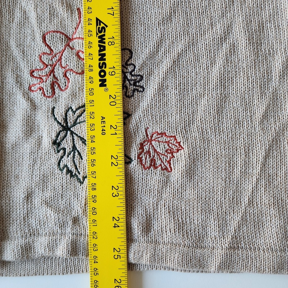 NEW Sweater Vest Womens XL Beige Embroidered Leaf Autumn Cottagecore Fall Indie - Picture 14 of 15